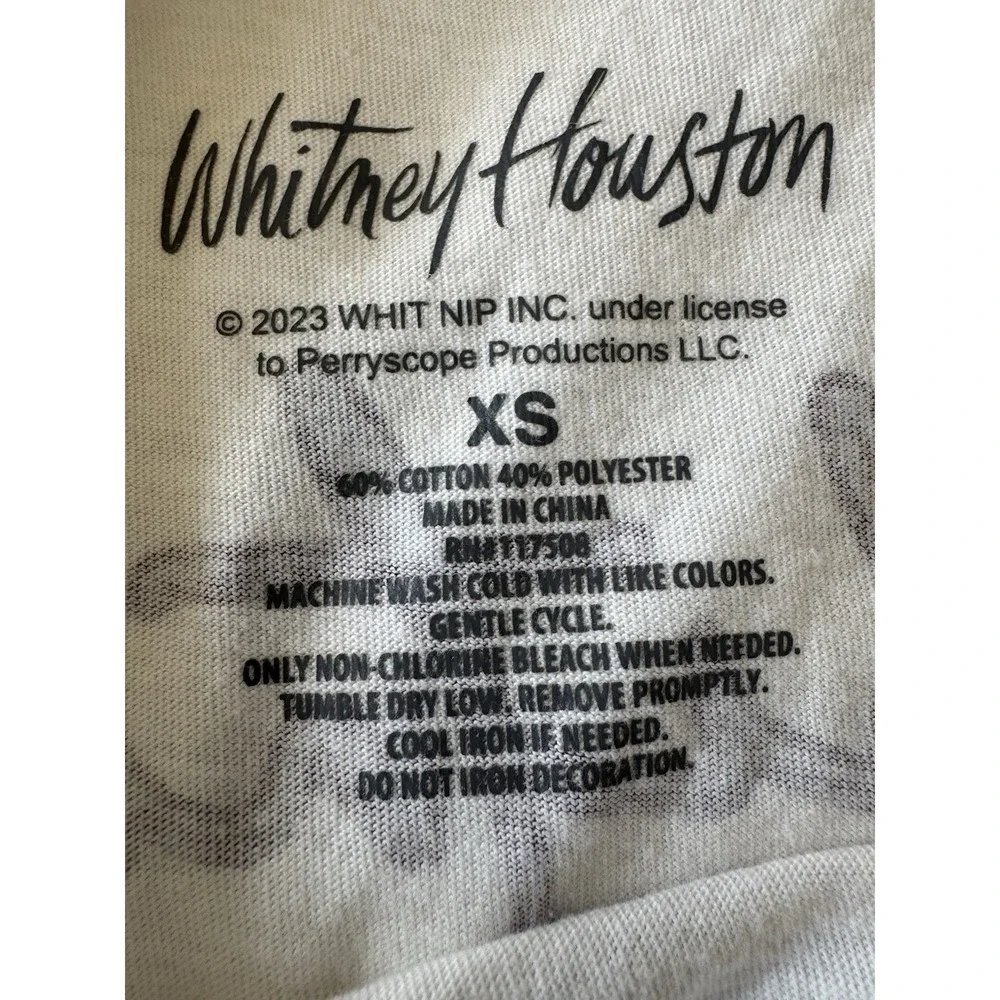 Whitney Houston Tee Shirt World Tour '87 White Size XS Graphic Print Music Band - Picture 3 of 6